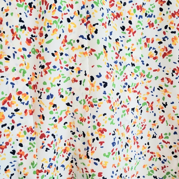 Vintage Anne Klein Confetti Print & Pleat Blouse - Picture 4 of 6